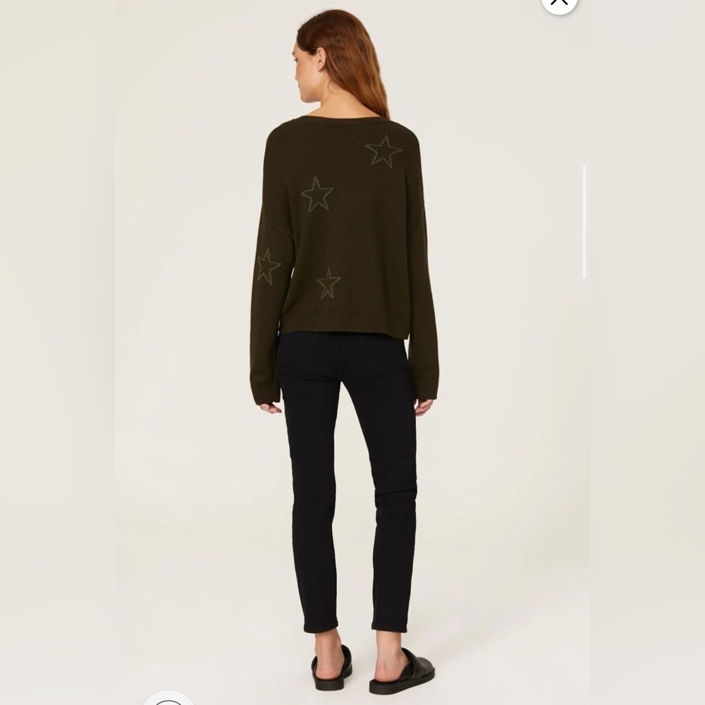 Rails Perci Star Sweater in Olive Green - Picture 2 of 7